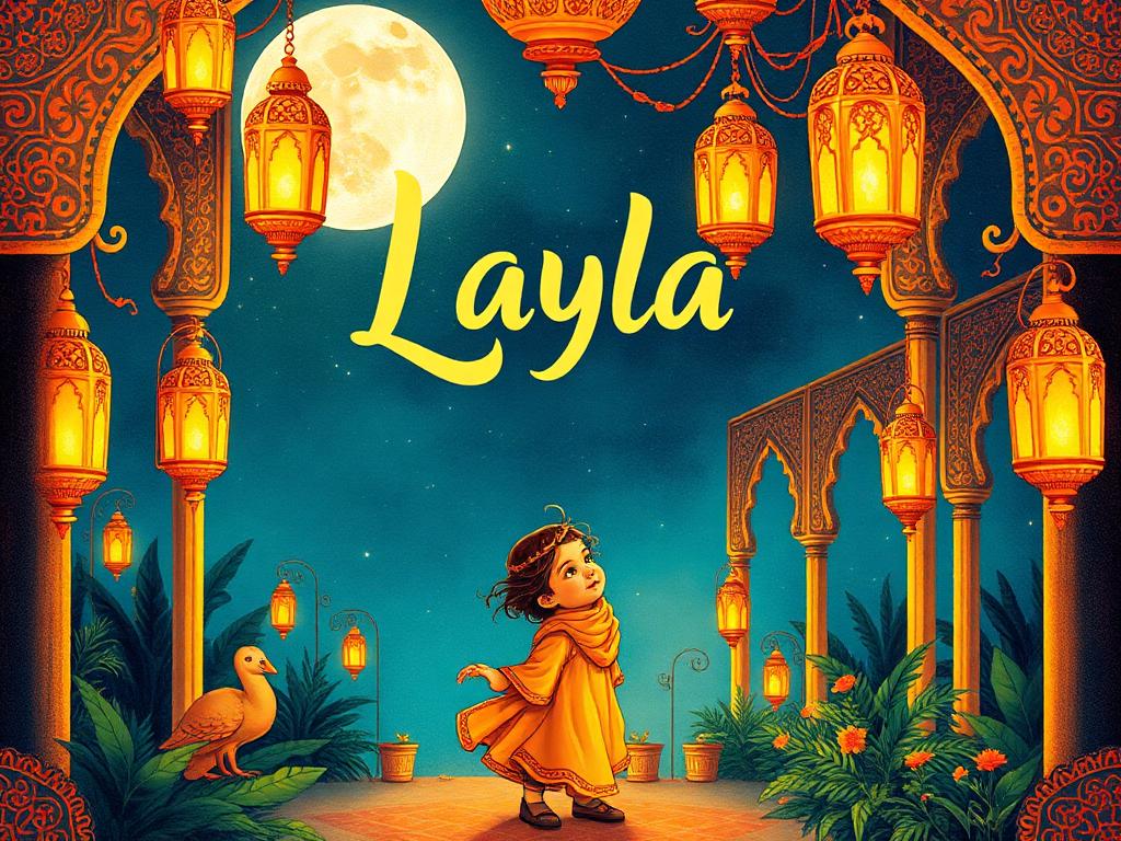 Cover illustration for Layla and the Lantern Garden